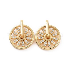 Вращающиеся подвески из латуни с микропрозрачным паве из кубического циркония&nbsp;KK-E068-VC295