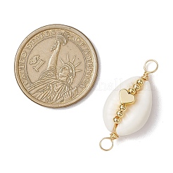 Подвески-соединители в форме ракушки из натуральной медной проволоки в форме ракушки каури&nbsp;PALLOY-JF02939-02