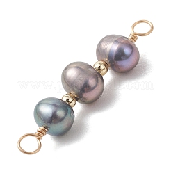 Подвески-коннекторы из натурального культивированного пресноводного жемчуга в форме картофеля&nbsp;PALLOY-JF04929