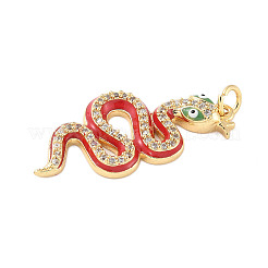 Латунные микропроволочные кубические циркониевые подвески из эмали&nbsp;KK-D354-05G-A