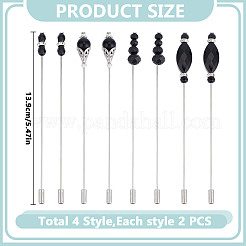 8шт. 4 стиля латунная брошь&nbsp;JEWB-DR00017