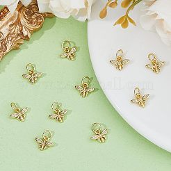 10шт латунные микропаве прозрачные кубические циркониевые подвески&nbsp;ZIRC-HS0001-01