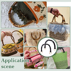 4 комплект 2 стилей пластиковых ручек для сумок с имитацией бамбука&nbsp;DIY-PH0022-34