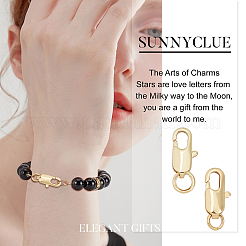 12шт 2 стильные латунные застежки-лобстеры&nbsp;KK-SC0002-26