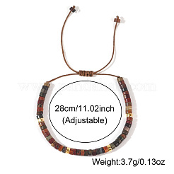 Плоские круглые плетеные браслеты из натуральной полихромной яшмы/камня пикассо/яшмы пикассо&nbsp;XT5417