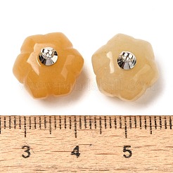 Подвески-тыквы из натурального топаза и нефрита с латунными дужками платинового оттенка&nbsp;G-C158-06P-02