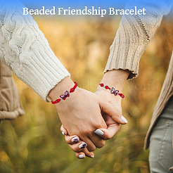 Регулируемые браслеты из нейлоновой оплетки из бусин&nbsp;BJEW-TA00486