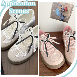 4 шт. пластиковая имитация жемчуга и ленточный бант-подвеска украшения&nbsp;DIY-HY0002-10A