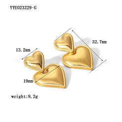 Серьги-гвоздики в форме сердца из нержавеющей стали 304&nbsp;IX1292-1