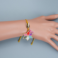 Регулируемые браслеты с подвесками в виде звезд из стеклянных бусин&nbsp;HR8950