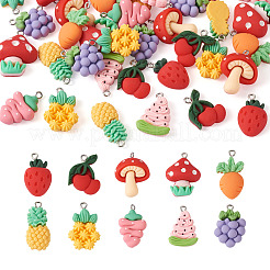 40шт 10 стиля непрозрачные подвески из смолы&nbsp;RESI-BY0001-05