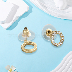 8 пара плоских круглых сережек-гвоздиков из цинкового сплава двух цветов&nbsp;EJEW-GO0003-02