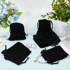 25шт прямоугольные бархатные мешочки с завязками&nbsp;TP-BBC0001-04A-03