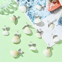 50шт 10 стиля подвески из ракушек и сплавов&nbsp;PALLOY-CJ00044