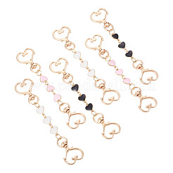 6 шт. 3 стиля сплав эмалированные цепочки для удлинителей звеньев в форме сердца&nbsp;KEYC-TAC00058