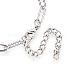 Женские браслеты-скрепки из нержавеющей стали 201&nbsp;BJEW-N036-02P