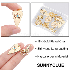 10шт 5 стиля латунные микропаве прозрачные подвески с кубическим цирконием&nbsp;FIND-SC0002-58