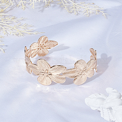 1шт. цветочные железные браслеты-манжеты для женщин&nbsp;BJEW-LP0004-11