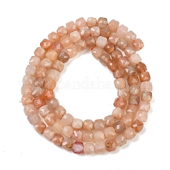 Натуральный персиковый лунный камень&nbsp;G-B171-A02-4x4mm