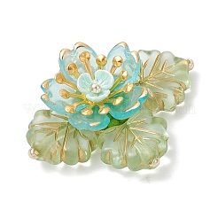 Подвески-цветы из латунного стекла и бисера&nbsp;PALLOY-MZ01118-02