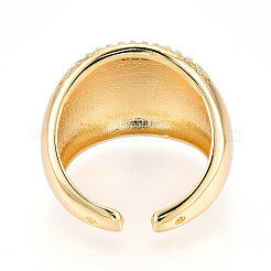 Латунные кольца-манжеты с микропаве и прозрачным цирконием для женщин&nbsp;KK-T074-08G