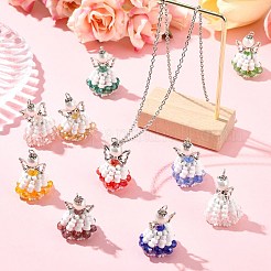 10 цвет стеклянные подвески-ангелы из бисера&nbsp;PALLOY-CJ00089