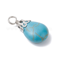 Окрашенные синтетические бирюзовые подвески&nbsp;PALLOY-JF04355-02