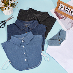 4 шт. 4 стиля хлопковый накладной воротник рубашки&nbsp;AJEW-ME0002-18