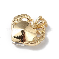 Настоящие 18-каратные позолоченные подвески из латуни с микропаве из прозрачного кубического циркония&nbsp;KK-C015-11G-09