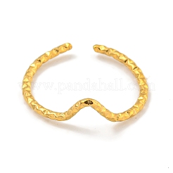 Ионное покрытие (ip) 304 нержавеющая сталь V-образное открытое манжетное кольцо для женщин&nbsp;RJEW-A043-30G