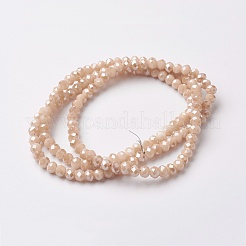 Стеклянные бусины с гальваническим покрытием &nbsp;X-EGLA-F124-PL-A01