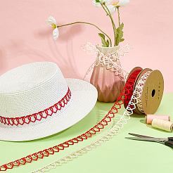 2 рулон двухцветной полиэстеровой ленты в форме сердца&nbsp;DIY-PH0032-31