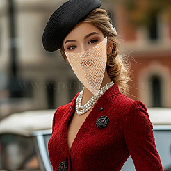 Треугольные литые головные уборы маскарадные маски&nbsp;AJEW-WH20067-054KCG