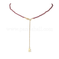 Ожерелья-лариаты из натуральных граненых бусин турмалина&nbsp;NJEW-JN05874