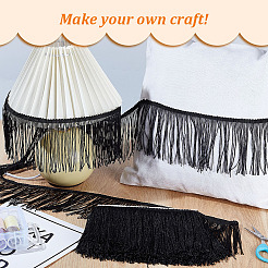 Отделочная лента из полиэстерового кружева с кисточками&nbsp;OCOR-WH0101-118B