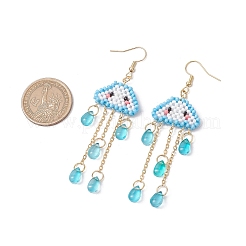 Серьги-подвески в форме облака и капли из нержавеющей стали 304&nbsp;EJEW-MZ00387