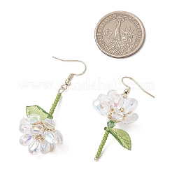 Серьги-подвески в форме цветка из нержавеющей стали 304&nbsp;EJEW-MZ00461-01