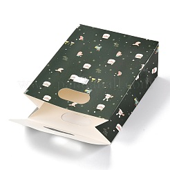 Рождественские тематические узоры прямоугольные сумки из крафт-бумаги&nbsp;CARB-L008-02S-02