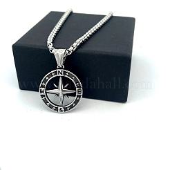 Винтажный панк-кулон в виде компаса из нержавеющей стали 304.&nbsp;MZ7363