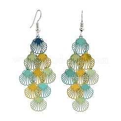 Серьги-подвески в форме ракушки из нержавеющей стали 430&nbsp;EJEW-A137-03P-04