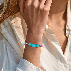 4 шт. окрашенные синтетические бирюзовые подвески-соединители для мостиков&nbsp;TURQ-DC0001-05