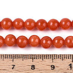 Нити круглых бусин из натурального окрашенного нефрита машан&nbsp;G-T139-6mm-67C