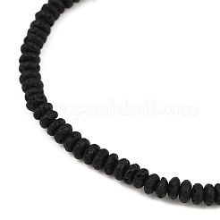 Браслеты из натуральных бусин рондель из лавового камня для мужчин&nbsp;BJEW-JB12054-01