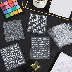 8 лист 4 стиля лазерный узор в виде сердца наклейки для ногтей&nbsp;DIY-CY0001-90