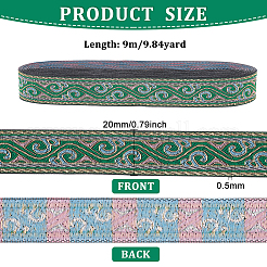 9 м плоские полиэстеровые ленты в этническом стиле&nbsp;SRIB-WH0011-101A