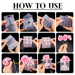 Прозрачные подарочные коробки для упаковки конфет из ПВХ с лентой и искусственным цветком&nbsp;CON-TAC0001-20C