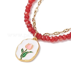 Натуральный малайзийский нефритовый браслет из нескольких нитей&nbsp;BJEW-JB12439-03