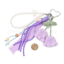 Подвеска ручной работы из хлопковой пряжи с ландышами&nbsp;HJEW-JM04387-03