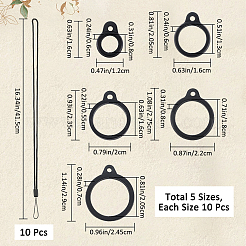 40 шт. 4 стильных силиконовых кольца с 10 шт. регулируемый шнурок для ожерелья с защитой от потери подвески&nbsp;DIY-GF0008-10