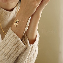 Подвески из кубического циркония с покрытием из латуни&nbsp;ZIRC-SZ0003-89B